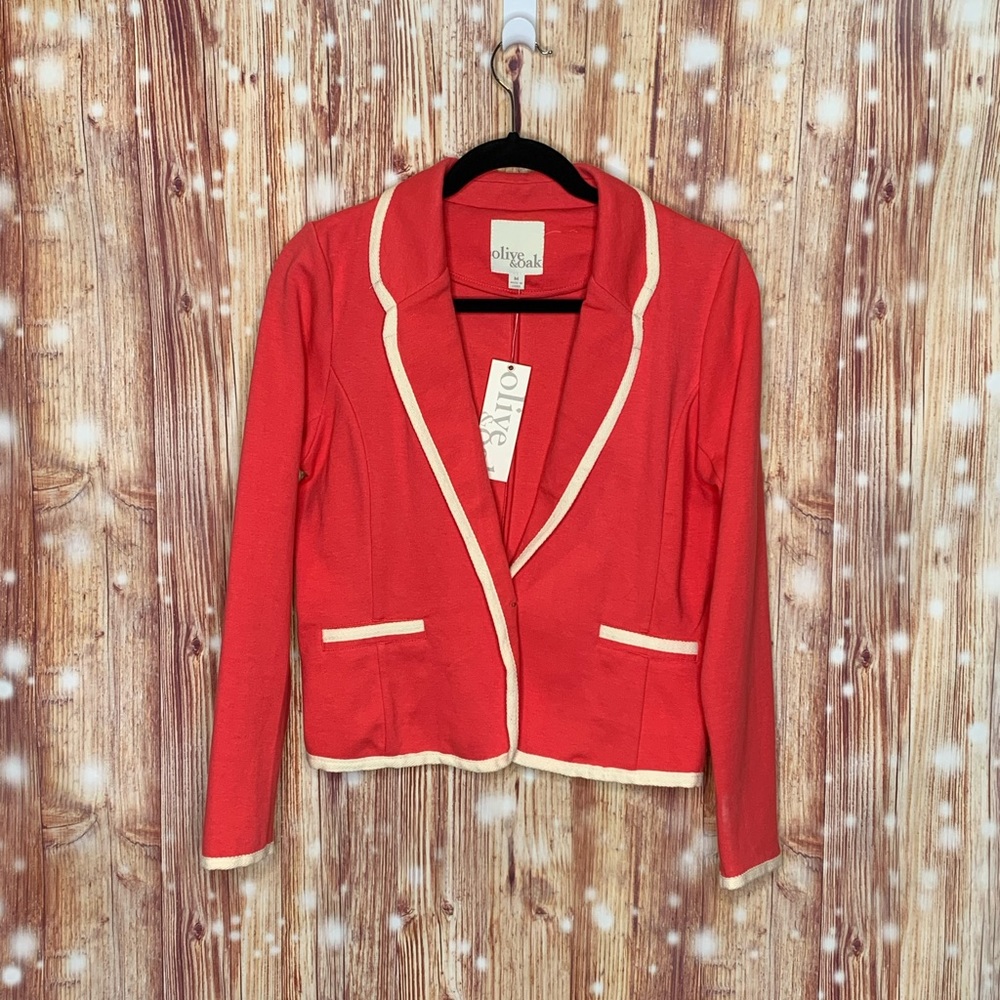 Olive and Oak Passion Fruit Combo Jacket NWT Creme Trim Size Medium